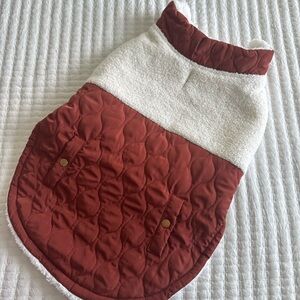 Red and White Quilted Dog Jacket